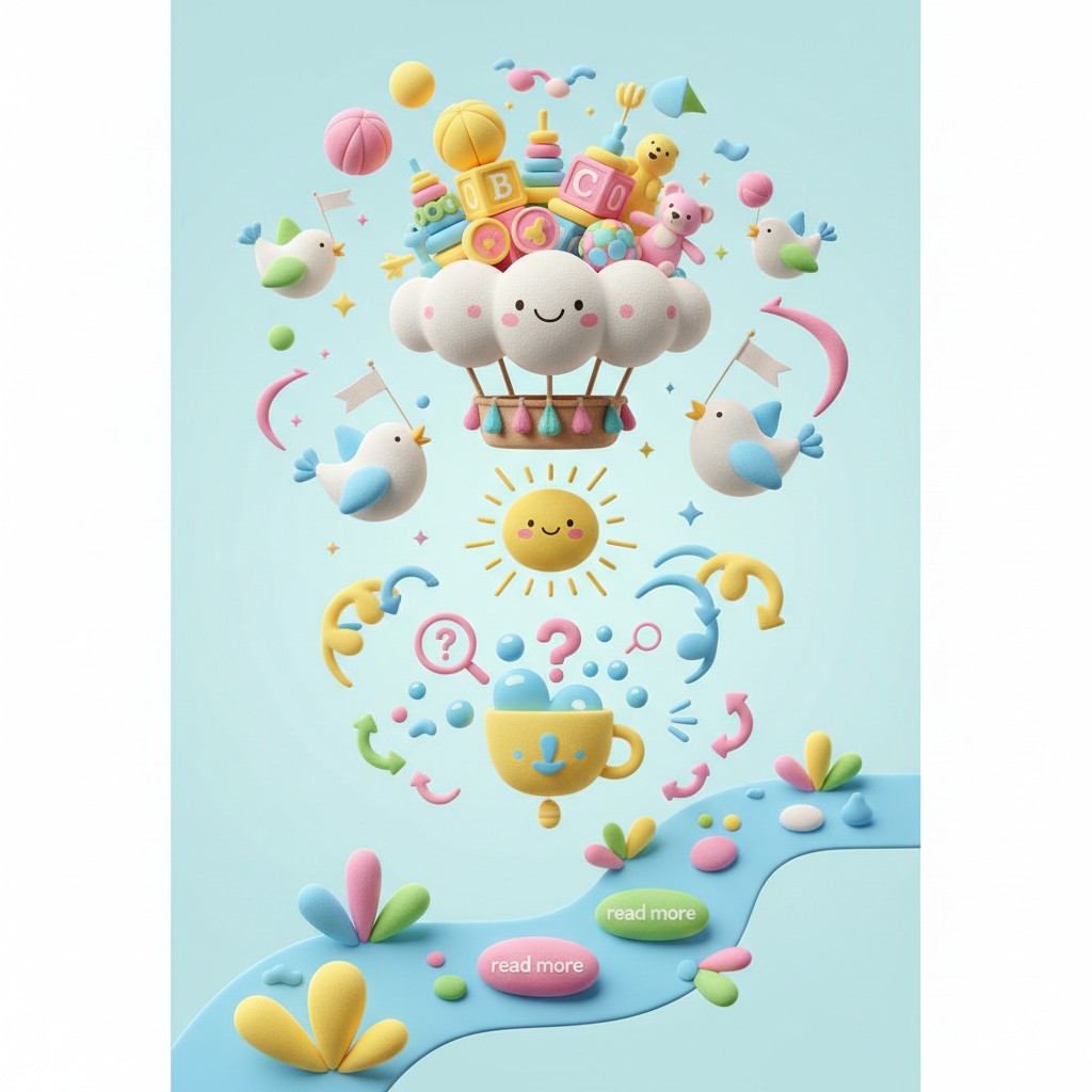 描き綴りを幼児向けの楽しい物語と定義したイラストです.